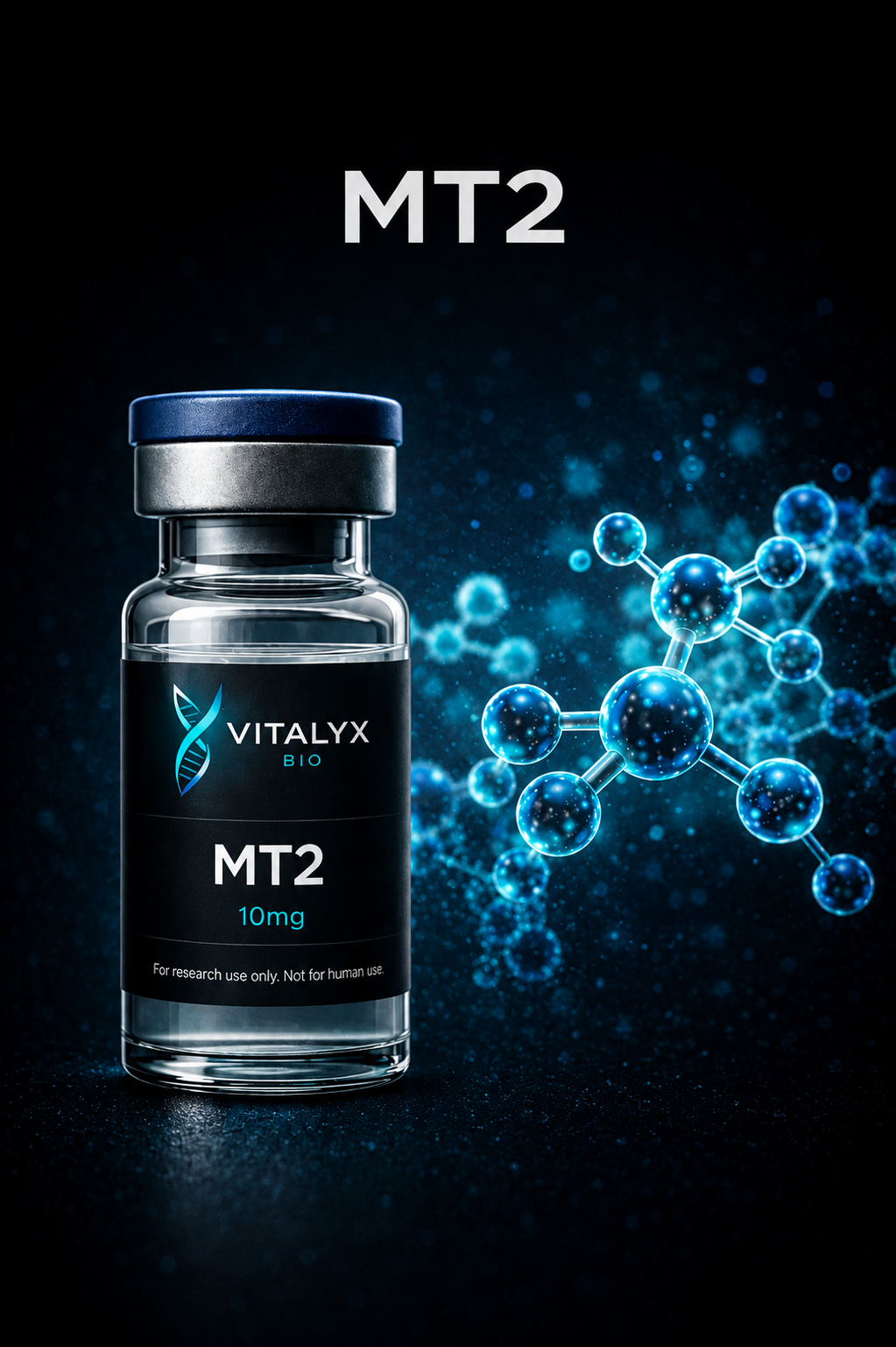 Melanotan-2 (MT2) 10mg research peptide vial — Vitalyx Bio